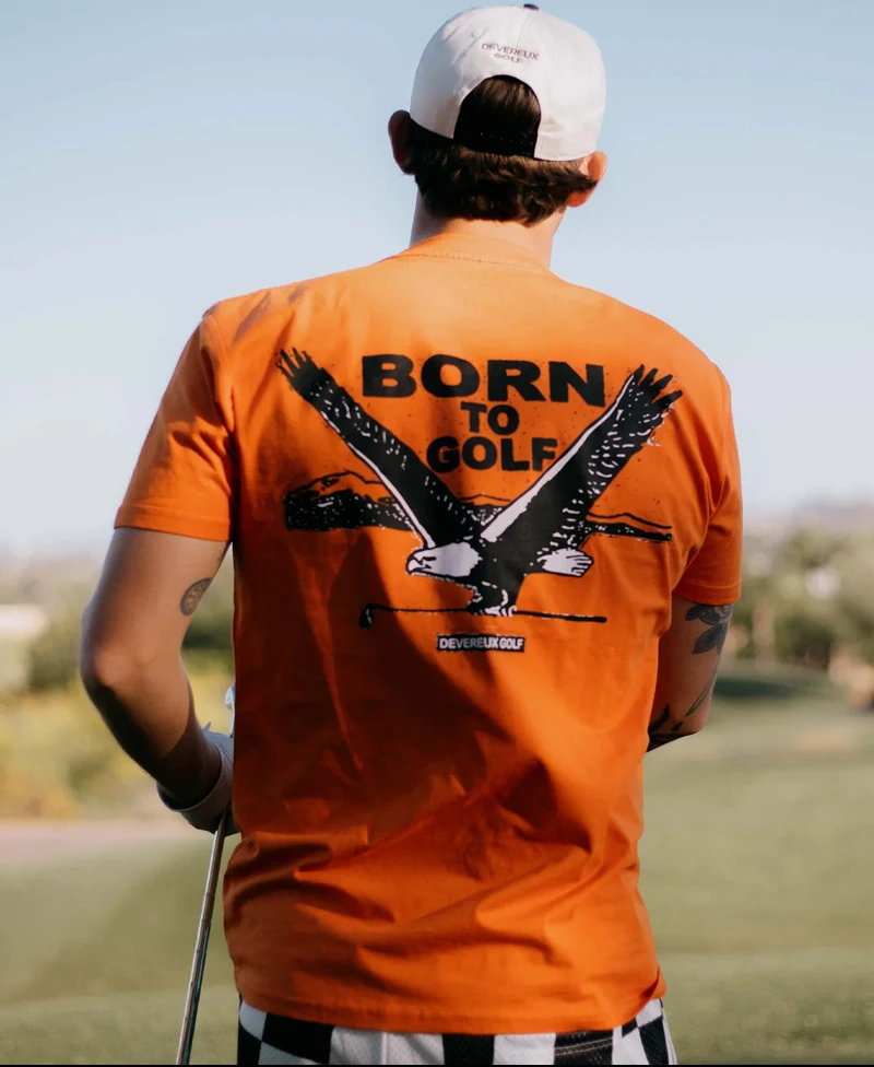 

DEVEREUXE GOLF New Eagle Pattern Men's and Women's Universal Golf Wear Short-sleeved Clothing Breathable T-shirt