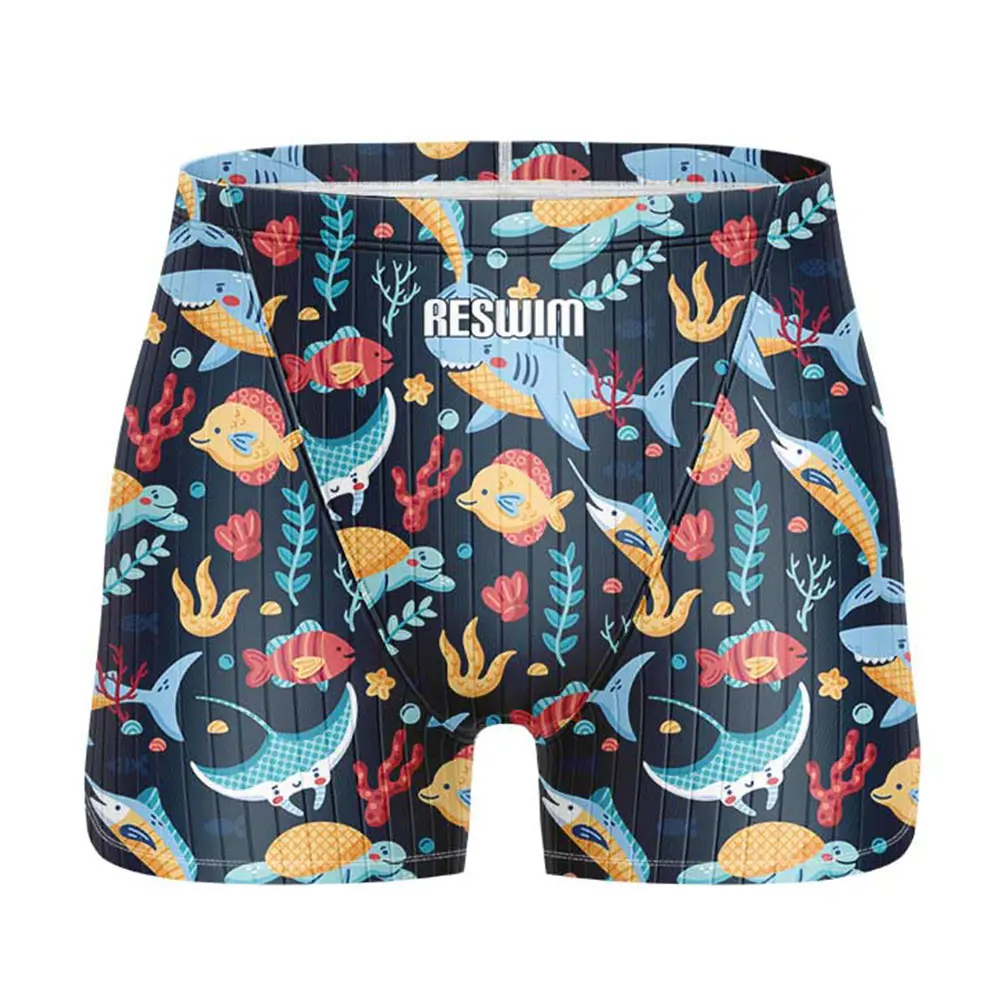 New Men's Funny Swim Jammer Swimsuit Athletic Training Short Bathing Suit Swimming Beach Tights Shorts Summer Surf Diving Trunks