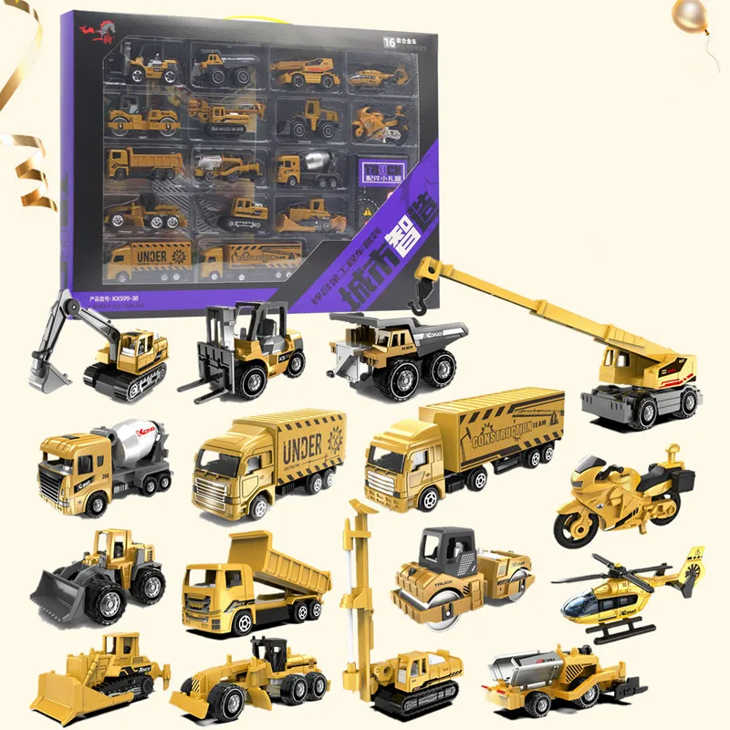 

1: 64 alloy engineering vehicle set model,container transport vehicle toys,original packaging children's gifts,wholesale