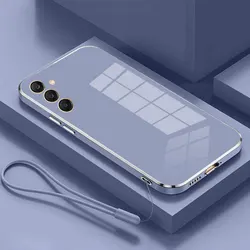 Elegant Electroplated Shockproof Silicone Phone Case with Straight Edge Design for Galaxy S25 FE (Gs6D grey)