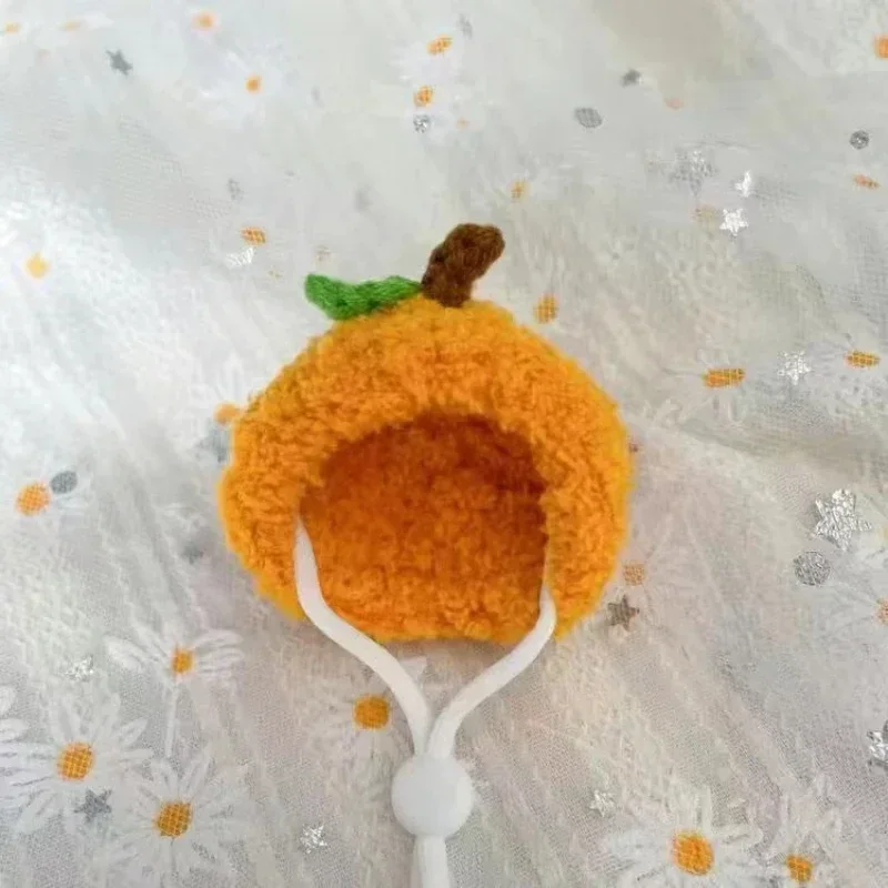Pet Headgear Small Animal Clothes Hamster Golden Silk Bear Plush Cute Little Hat Photo Props Pure Hand Crocheted Pet Woolen Hat Winter Mini Pet Supplies