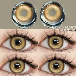 Vibrant Blue Multicolored Halloween Cosplay Contact Lenses - Set of 2 (MADRID - BROWN)
