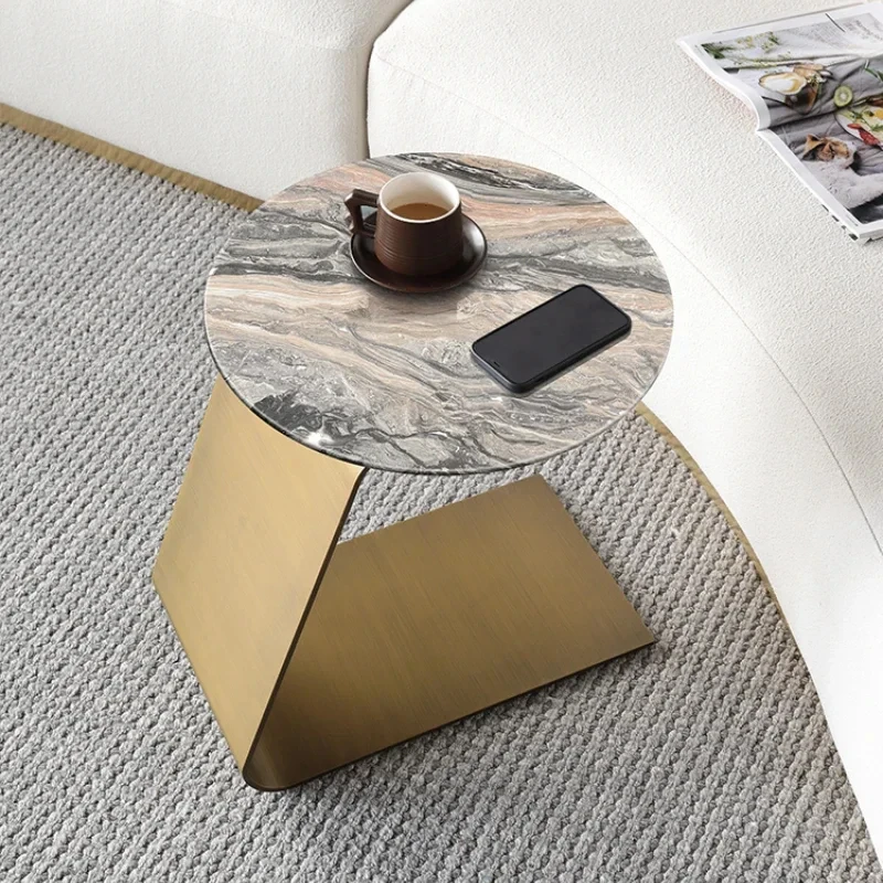 

CX209EE Italian Marble Light Art Corner Table Minimalist Coffee Side Cabinet Living Room Luxury Stone Bedside Small round Table