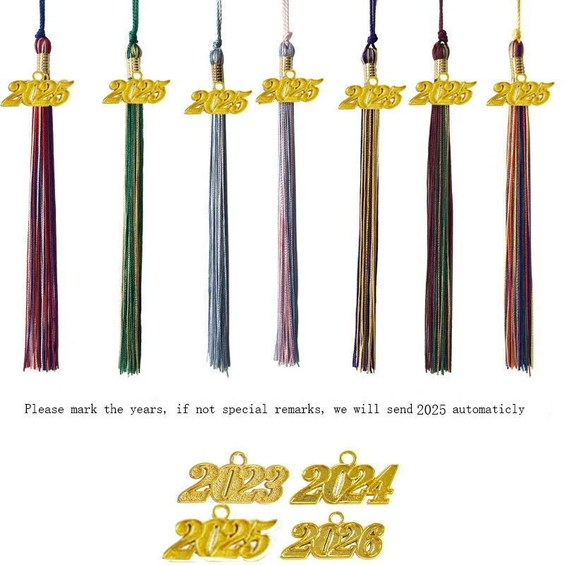 Tassel Fringe tassel fringe tassel trim 10/100pcs 40cm Tassel Metal plate decorate Doctor hat For University Graduation Classmate Gift event party supply