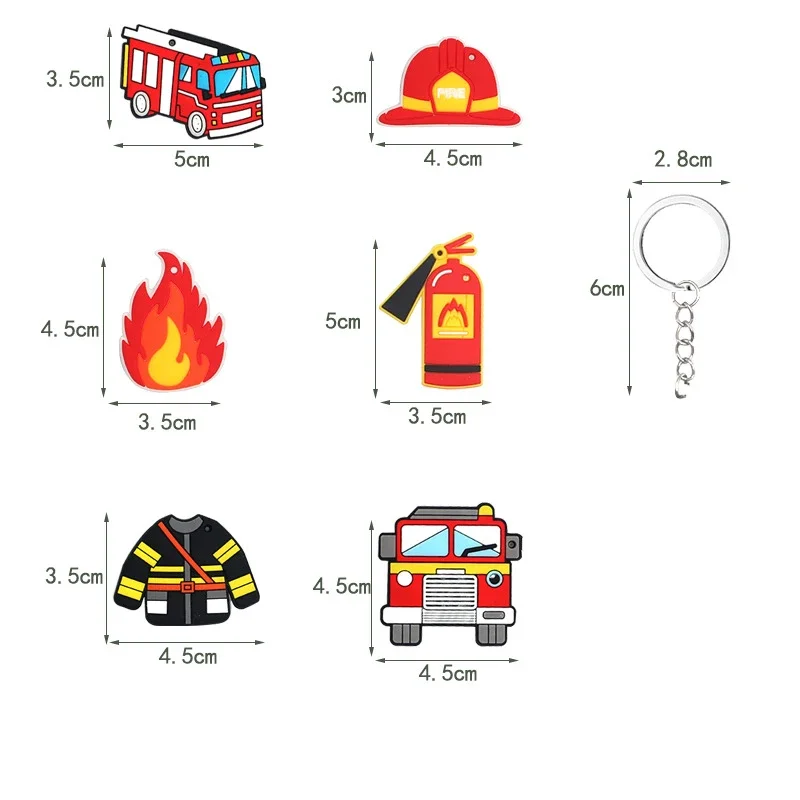 Portachiavi Pompiere 12 Pezzi - Ciondoli Estintori, Caschi E Camion, Idea Regalo Per Uomini - Foto 3