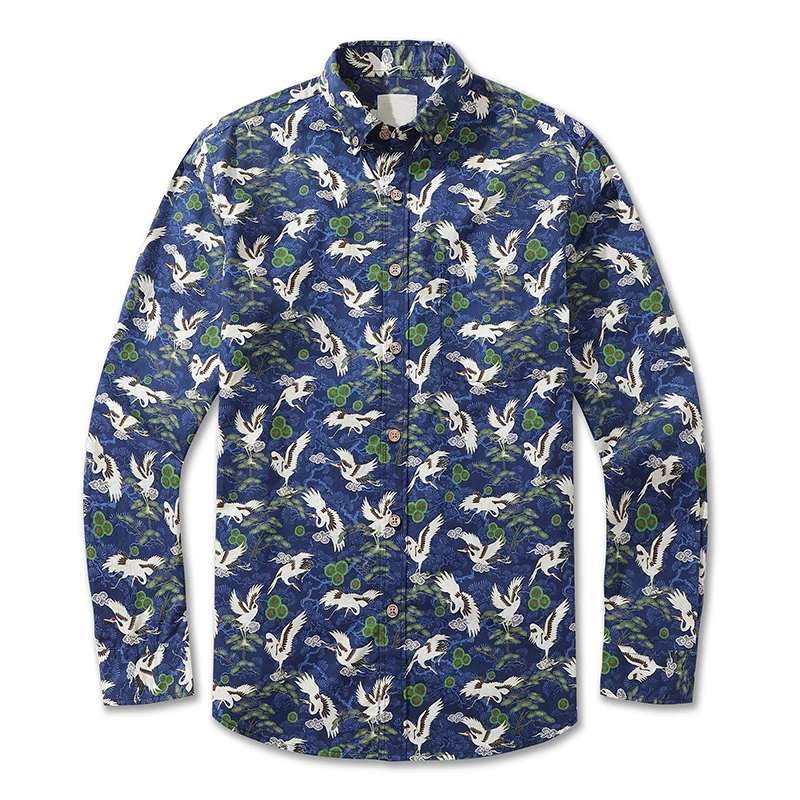 thumbnail image 1 of Camisas hawaianas con estampado 3D de gaviota para hombre, camisas de manga larga para fiestas, blusas de gran tamaño con estampado de pájaros, ropa masculina, blusas Harajuku, 1 of 5