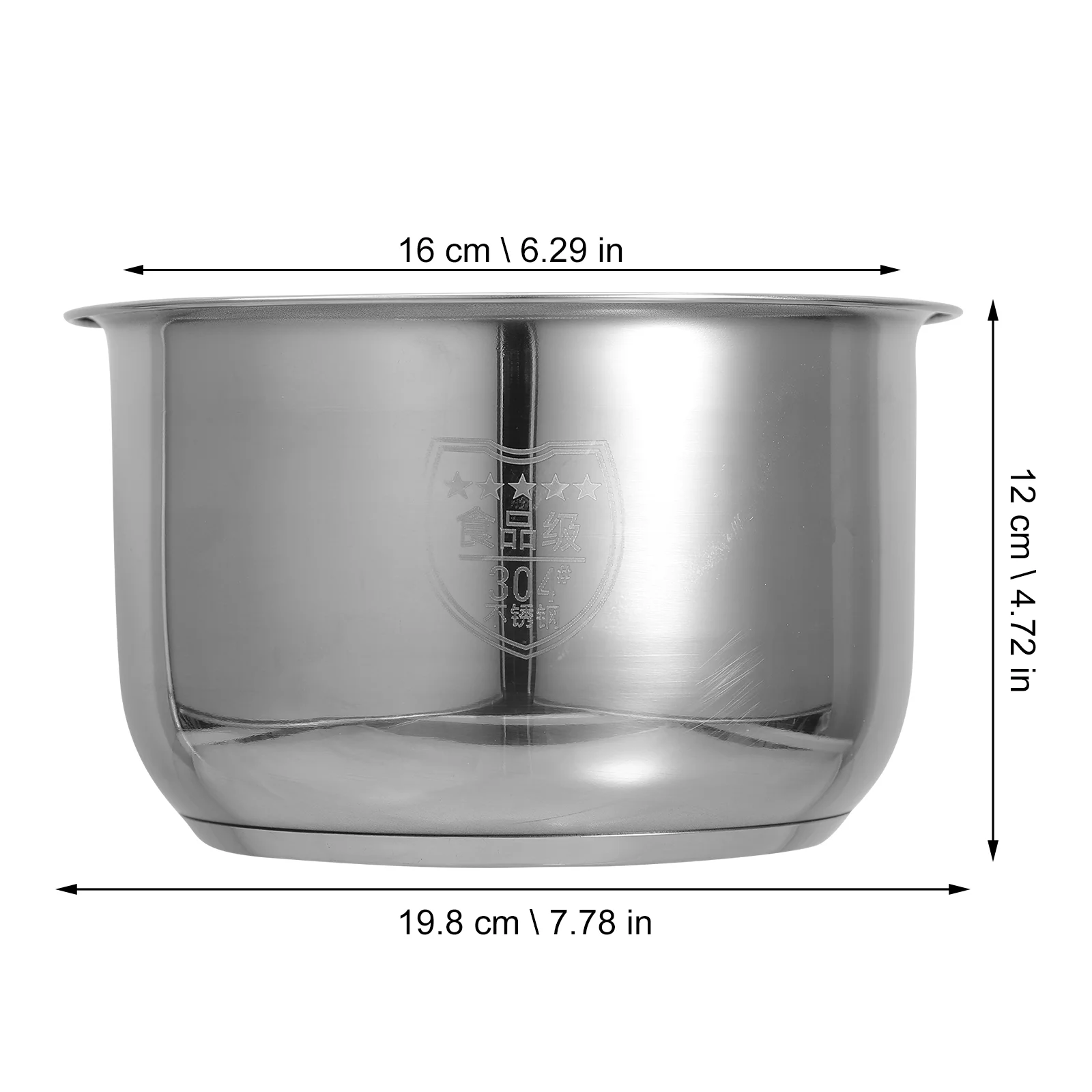 1Pc Rice Cooker Inner Pot Stainless Steel 304 Non Stick Replacement Pot Liner Container Kitchen Cookware Parts Inner