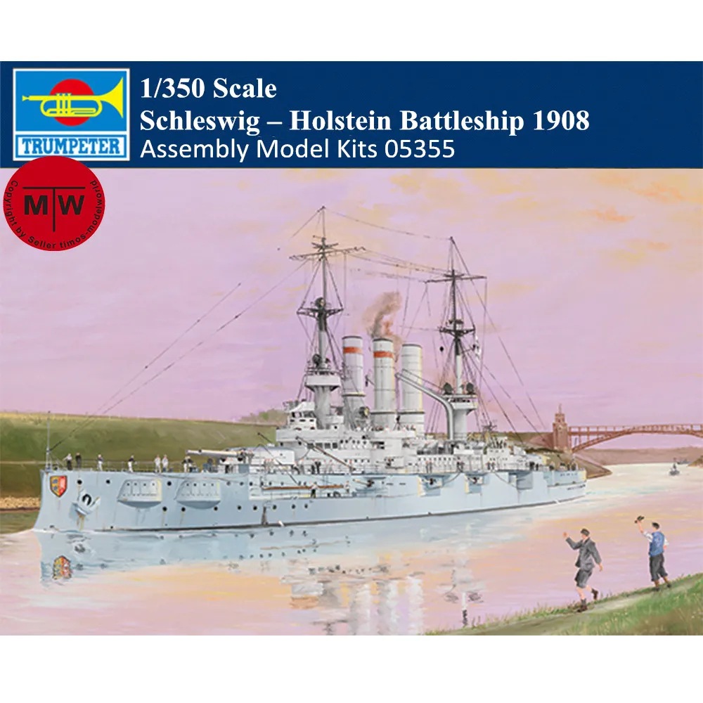 

Sale Trumpeter 05355 1/350 Scale Schleswig – Holstein Battleship 1908 Plastic Assembly Model Kits