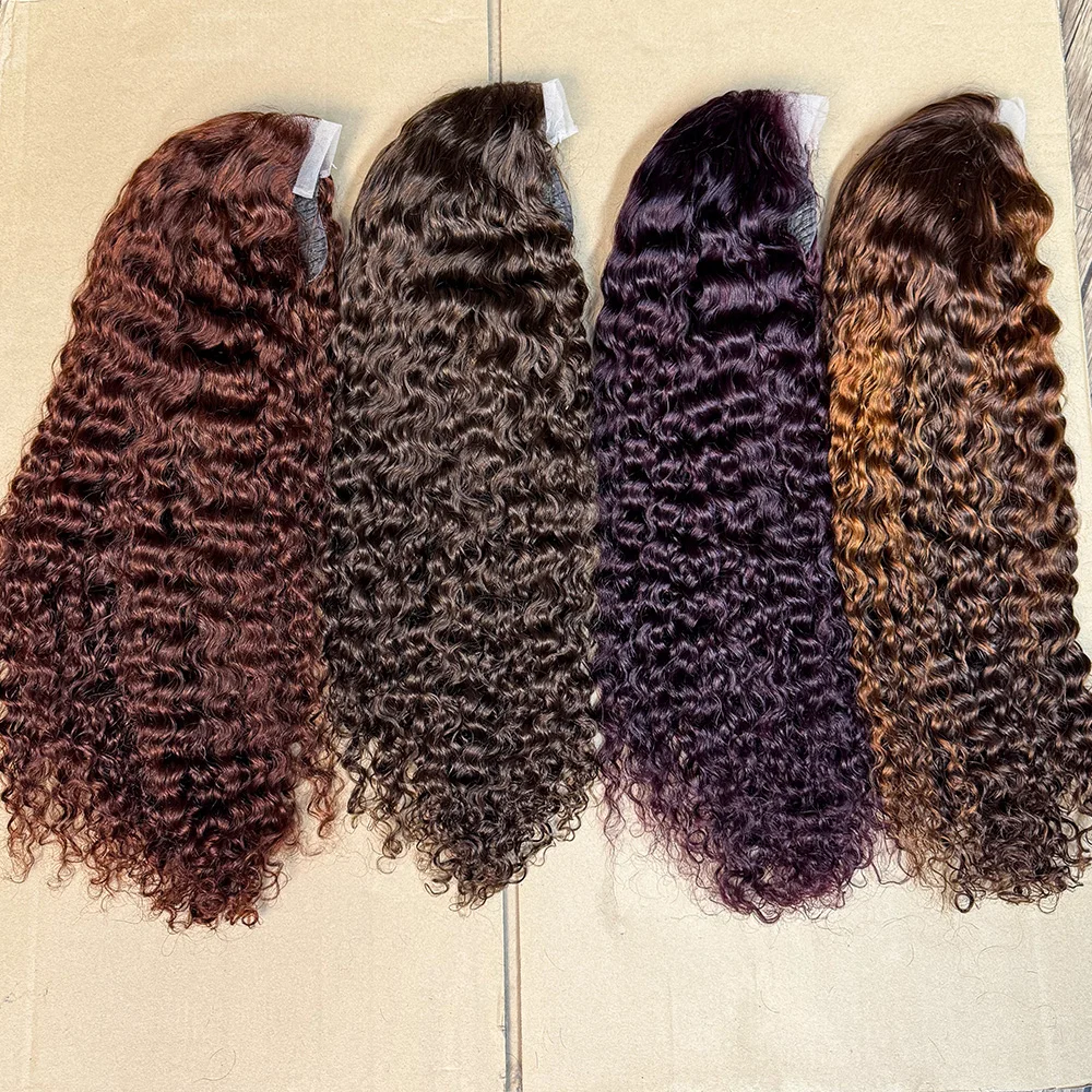 300% Density Water Wave Wigs 4x4 Transparent Lace  Closure Wigs Human Hair 28 Inch Curly Wigs Deep Wave Wigs for Black Women