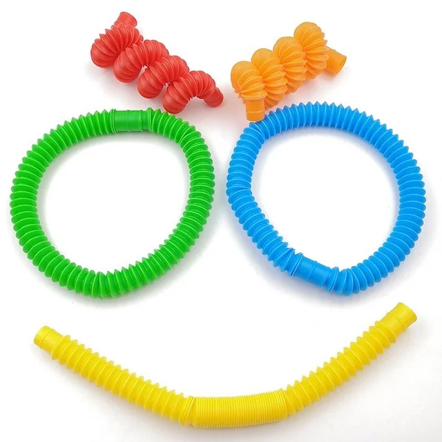 2/1x Mini Pop Tubes Sensory Toy For Adult Kids Stress Relieve Toys Kid Autism Anti Stress Plastic Bellows Children Squeeze Toy 6