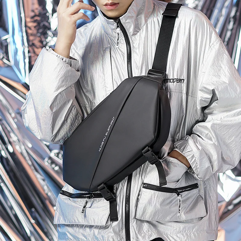

Men's Fashion Shoulder Bag Sports Messenger Bag Large Capacity Chest Bag Multifunctional Waterproof Crossbody Bag Sling Bag