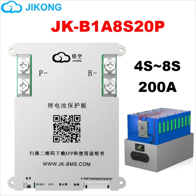 JK BMS 200A Jikong Bms JK-B1A8S20P Smart BMS 8S 24V Active Balance 2A bms for lifepo4 lithium ion battery BMS RS485 CAN App BT