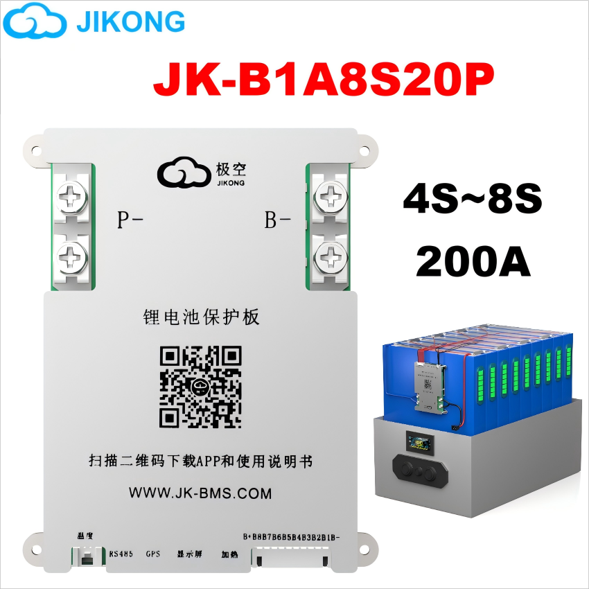 JK BMS 200A Jikong Bms JK-B1A8S20P Smart BMS 8S 24V Active Balance 2A bms for lifepo4 lithium ion battery BMS RS485 CAN App BT