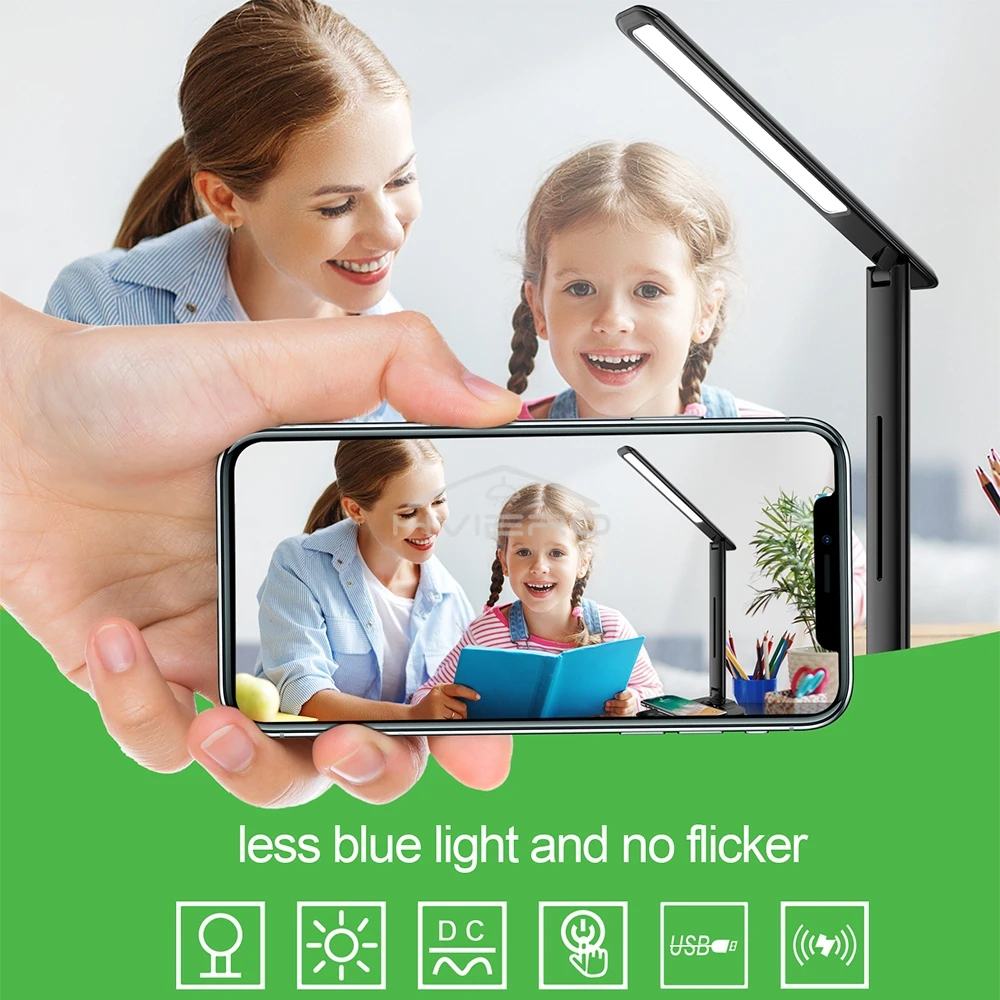 LED Folding Desk Lamp Led USB 5V Timing Eye Guard Protection For Home Night Reading Bedside Living Room Charging Table Lighting