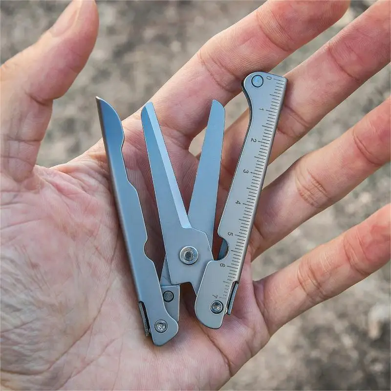 Outdoor  EDC Tools Portable Folding Scissors Stainless Steel Outdoor Survival Tool Mini Portable Knife for Camping Fishing