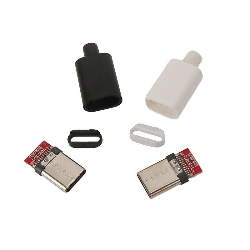 5 Stücke TYP C USB 3.1 24 Pin Stecker Schweiß Stecker Adapter mit Gehäuse Typ-C Ladestecker Datenkabel Zubehör Reparatur