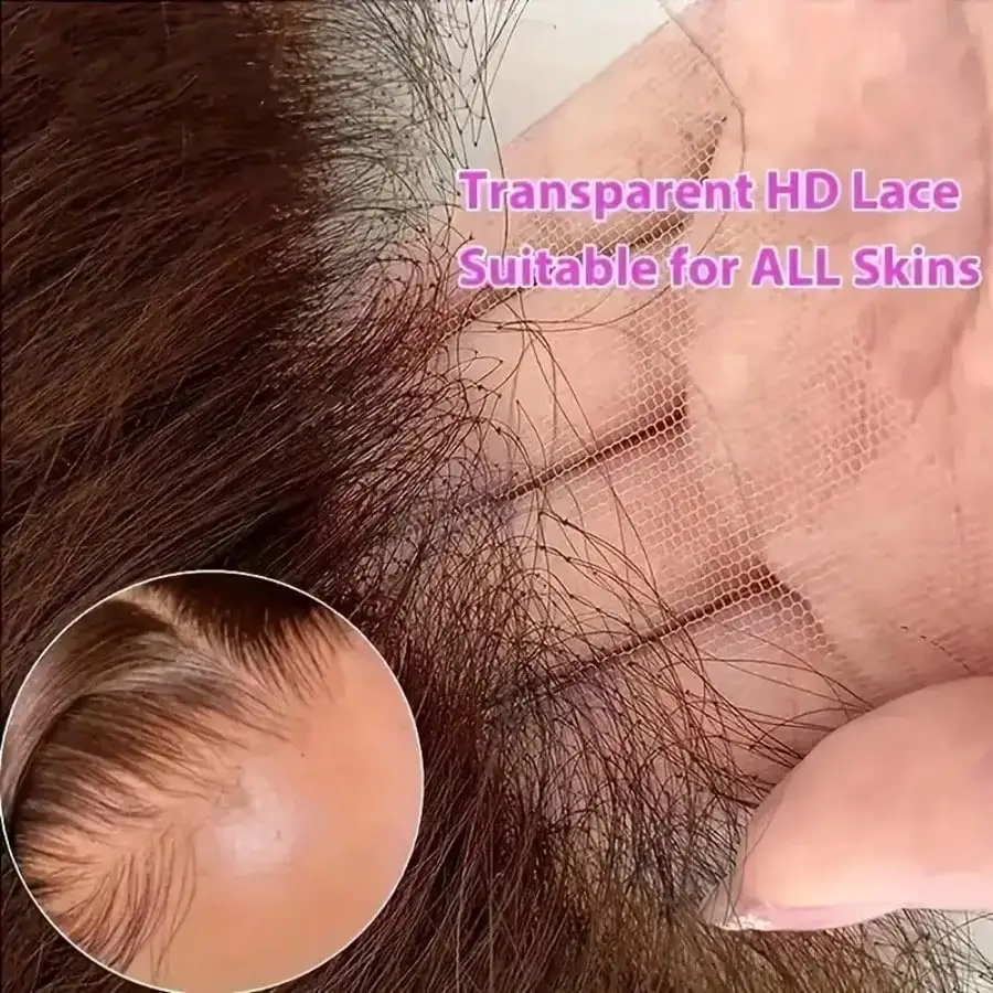 250% High-Density 13x4 Forehead High-Definition Lace Wig Chocolate Body Wave Human  Wigs for Women 28 Inch