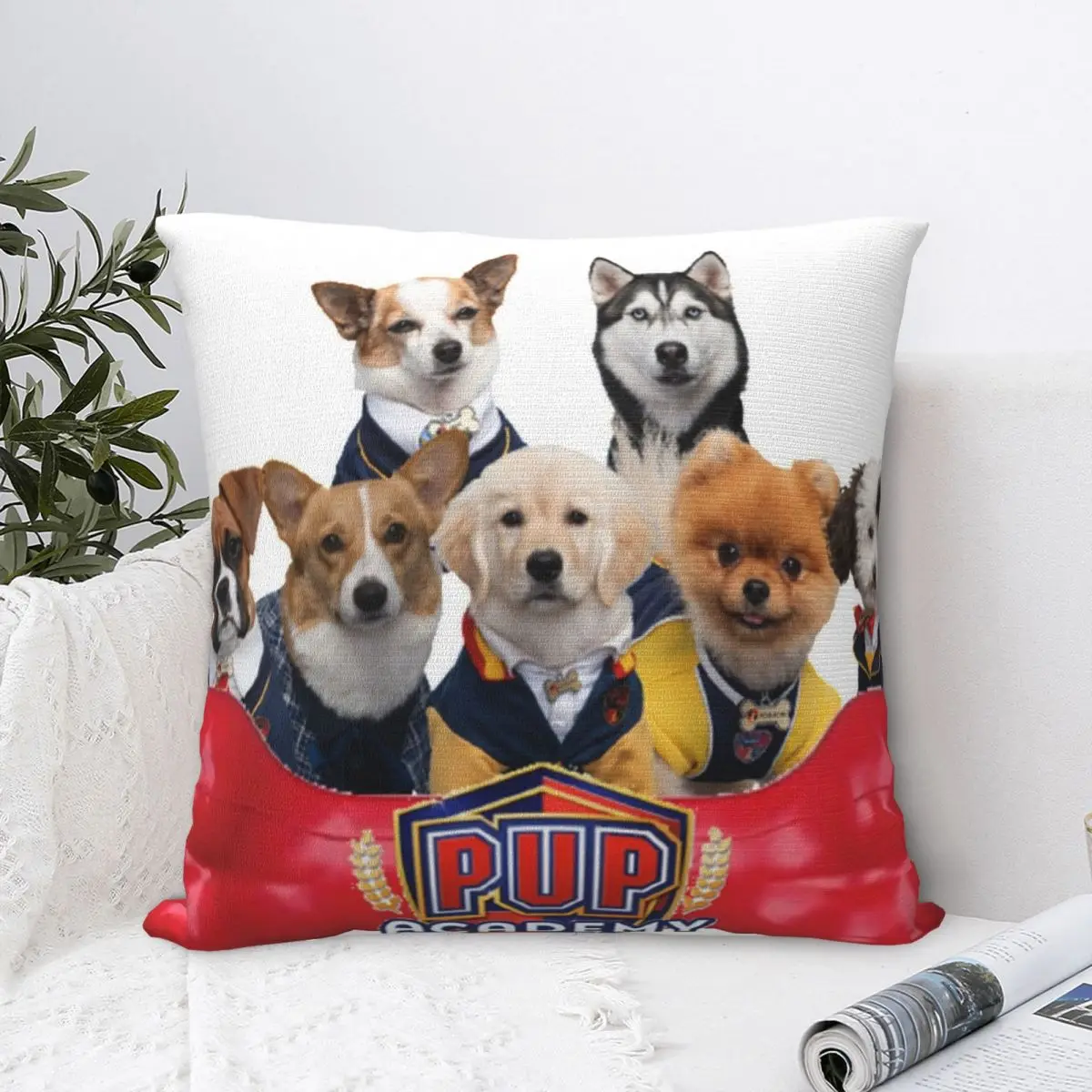 

Pup Academy Show Pillowcase Pillow Case Cushion Cover Home Sofa Car Decorative Throw Pillow Decor Plush Cotton