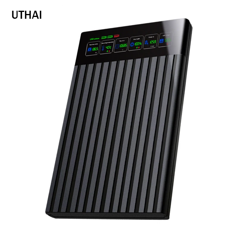 UTHAI Type-C Portable Hard Drive Chassis Intelligent Digital Display 2.5 Inch Laptop External SATA Serial Port U25T external hard drive case ssd enclosure hard drive enclosure