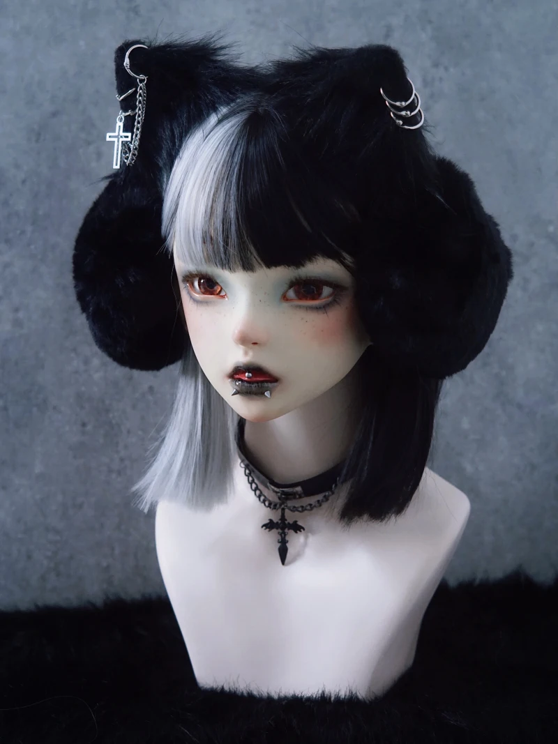 Warm Earmuffs Manual Hair Hoop Black Cat Ear Earmuffs Autumn Winter