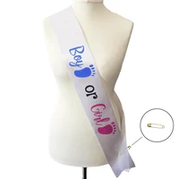 Ceinture d'épaule pour garçon ou fille, 1 pièce, révélation du sexe, décor de fête, maman pour être, fournitures de fête prénatale, maman pour être papa 3