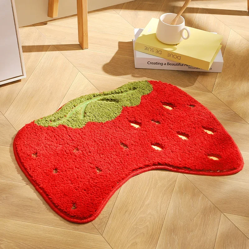Cute Lemon Absorbent Kids Small Bath Mat Yellow Cartoon Fruit Bathroom Rug No Slip Floor Mat 19x24Inches for Home Decor 4