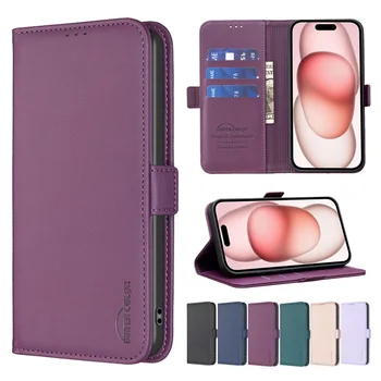 Wallet Magnetic Buckle Flip Leather Cover For iPhone 15 Pro Max 14 Plus 13 Pro 12 11 XR SE 2022 2020 8 7 Business Leather Case