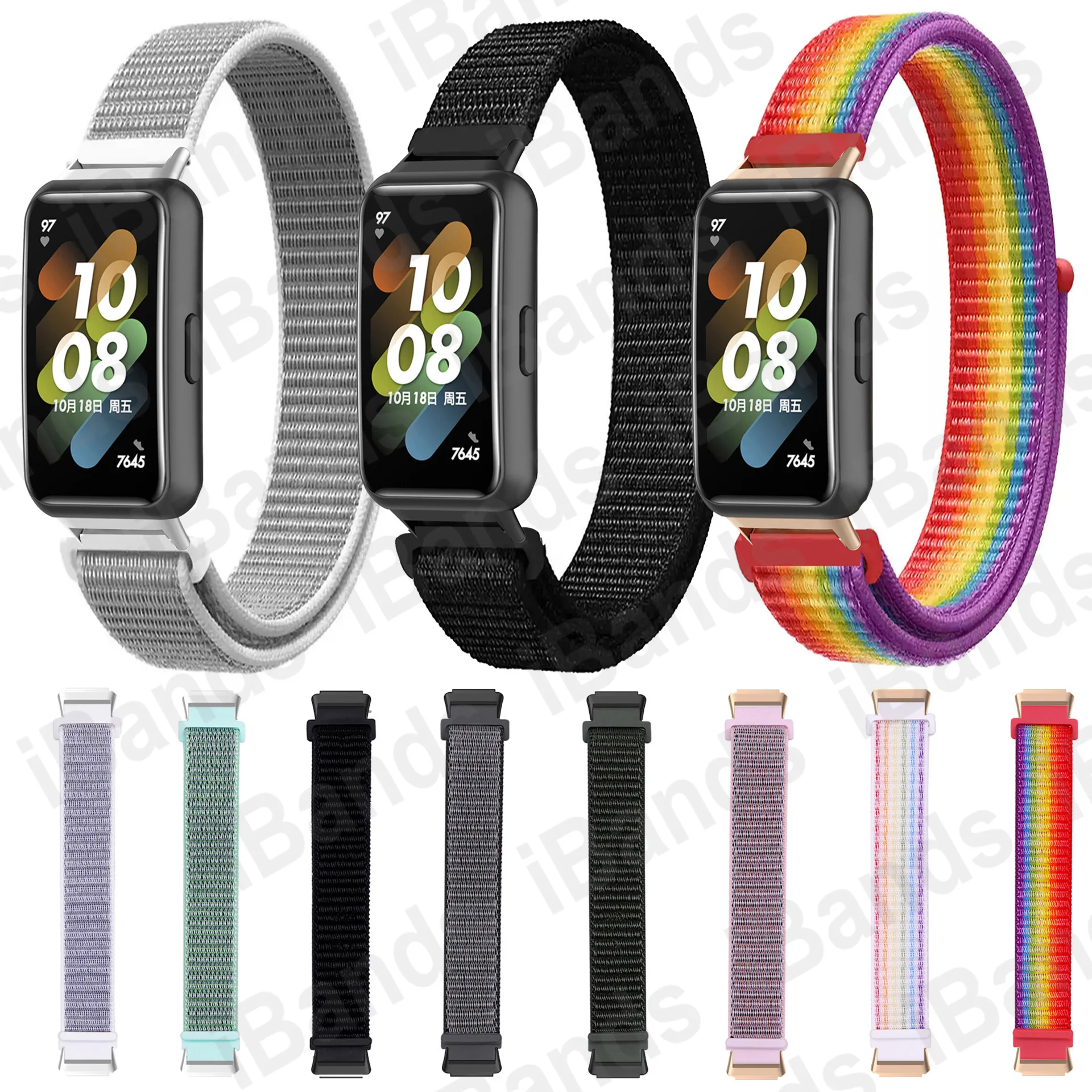 

Спортивный тканый ремешок для Huawei Band 7, нейлоновый ремешок на липучке, сменный Браслет, аксессуары
