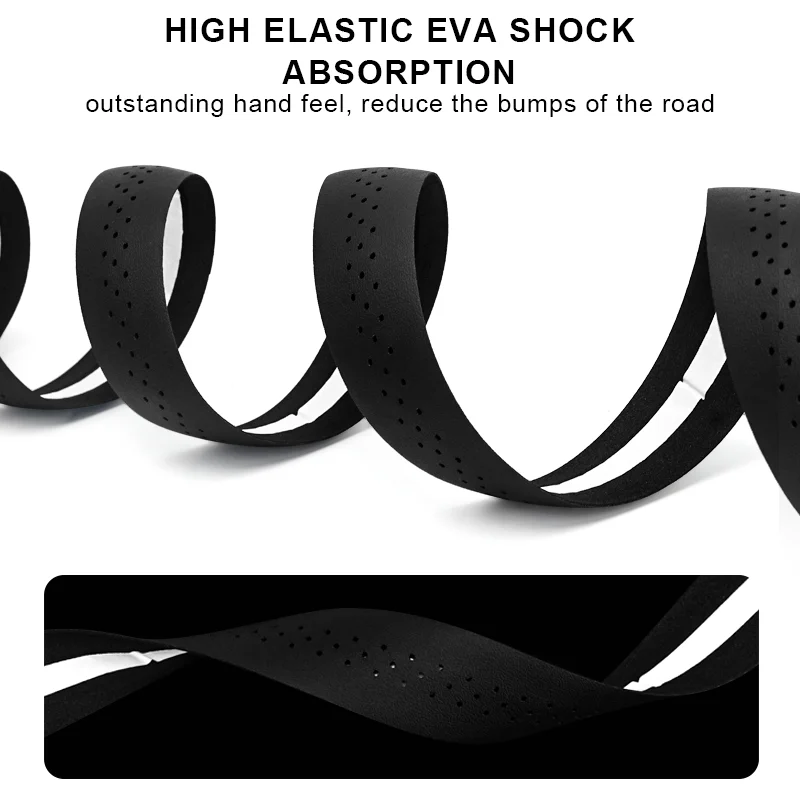 Bicycle Handlebar Tape 2 Bar Plugs PU EVA High Tenacity Anti-Slip Shock Absorption Breathable Road Bike Fixed Gear Belts