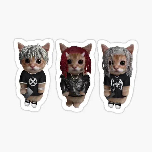 Opium Kitty 5PCS Stickers for Home Decor Wall Bumper Decorations Laptop Window Room Kid Print Stickers Car Background Art keyboard stickers graffiti stickers