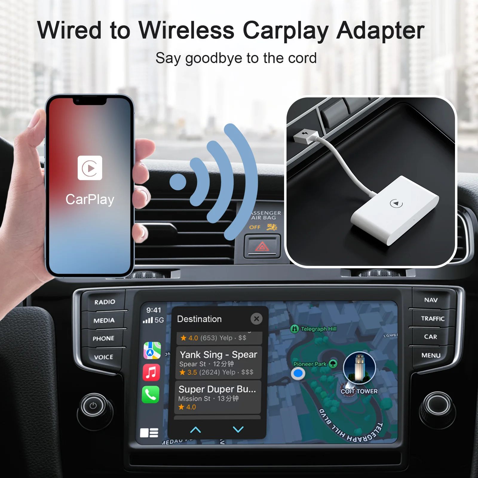iPhone Wireless CarPlay Adapter,Wireless Auto Car Adapter,Apple
