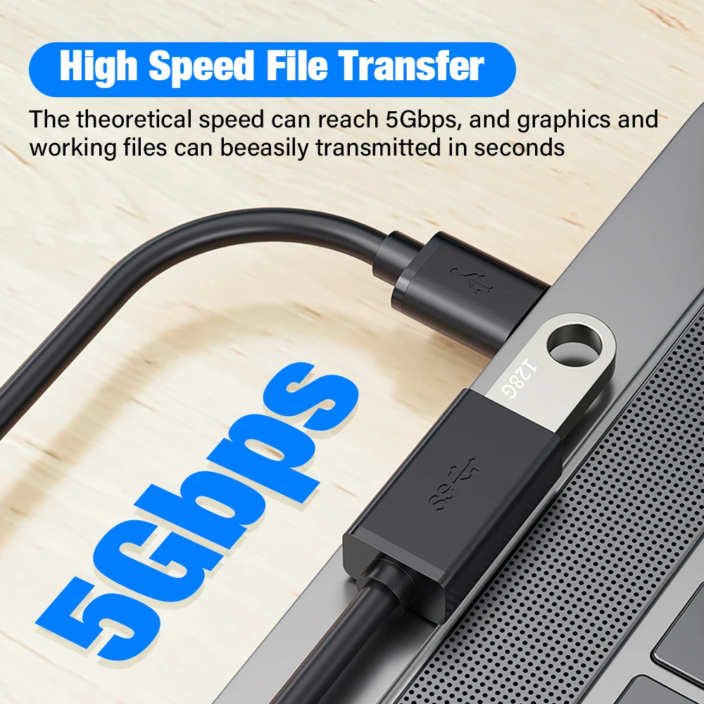USB 3.0 Male to Female Extension Cable - High-Speed Extender Cord, Available in 1m and 5m Lengths
