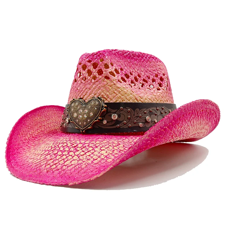 Schwarzer Cowboyhut mit silbernem Rand für Sommer, Outdoor, Reisen, Stern-Cowboyhut für Männer und Frauen, Retro-Gentleman-Dame, Sombrero Vaquero – Detail 15