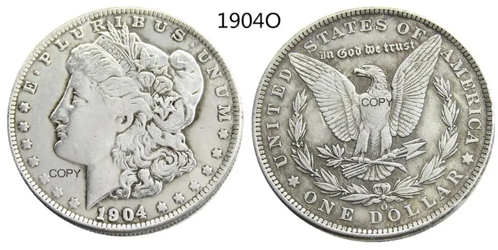 

США 1904-O Морган доллар Посеребренная КОПИЯ монета