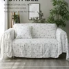 Korean-style Cotton Sofa Cover Blanket Sofa Towel  White lilacs for Living Room Furniture Decor Tapestry Couch Cover in Spring 1