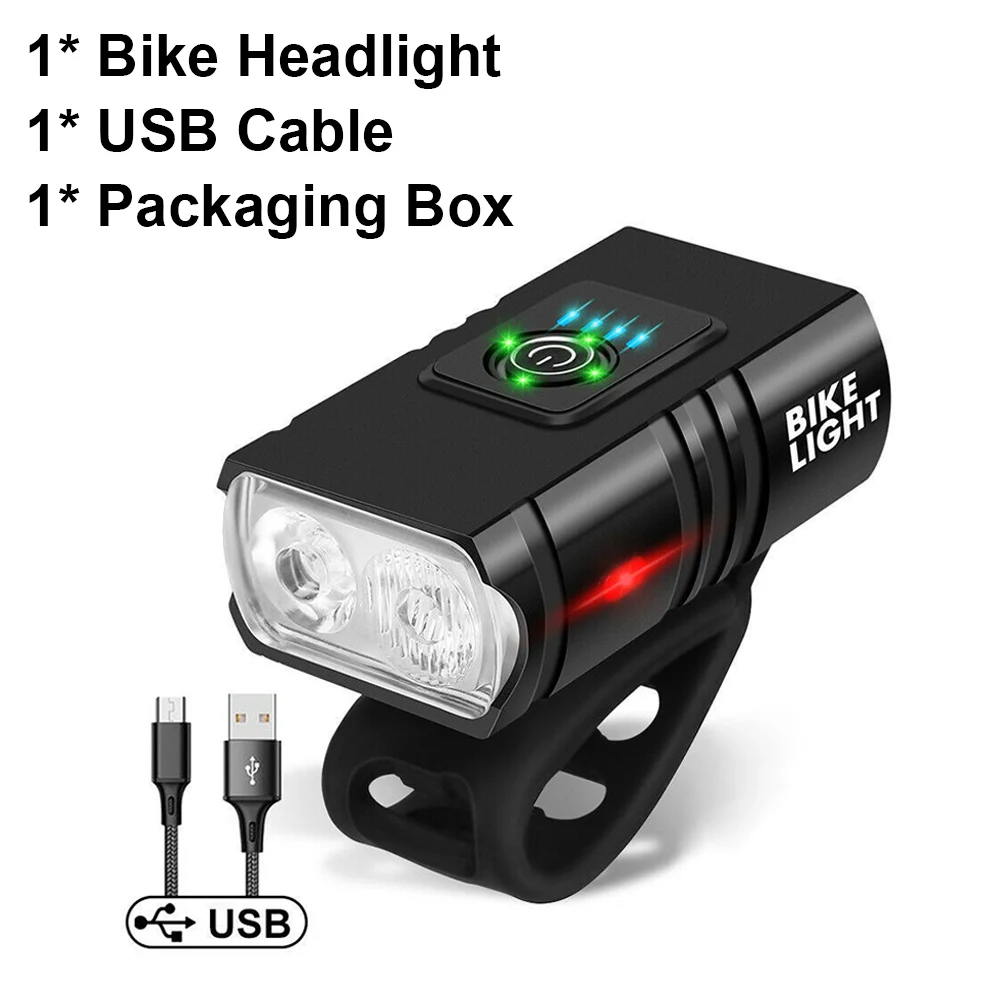 High-Performance LED USB Rechargeable Bicycle Headlight & Flashlight Set