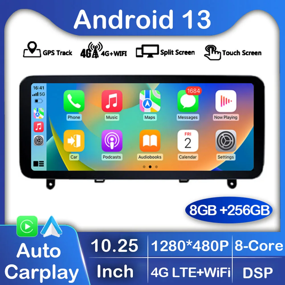 

10.25" Android 13 For Mercedes Benz C W204 C180 C200 C300 2008-2010 CarPlay Car Radio GPS Multimedia Player HD Screen Stereo bt