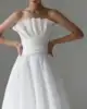 MD Simple A-line Scalloped Wedding Dress Sleeveless Korea Photoshoot Pleat Floor-Length Bridal Gown Corset Customized 웨딩드레스 2025 3