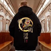 【Plus Size M-8XL Couple Hoodie】2025 New Hong Kong style Lion Dance Print Round Neck Cotton Hoodie Men's Fashion Sweatshirt 1