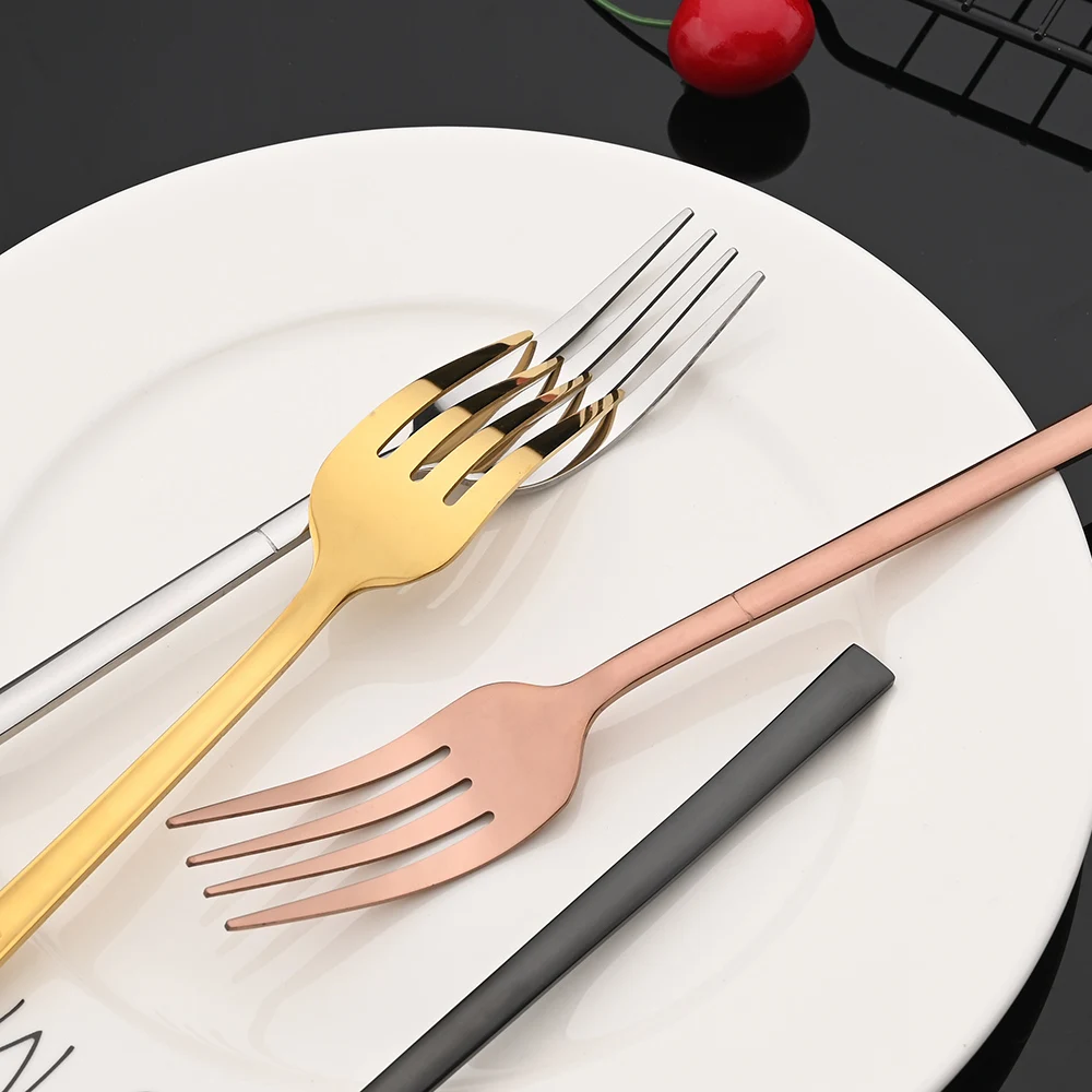 Rose Gold Wedding Dinnerware Set Stainless Steel Tableware Set Dinner Knife Fork Spoon Luxury Flatware Cutlery Silverware
