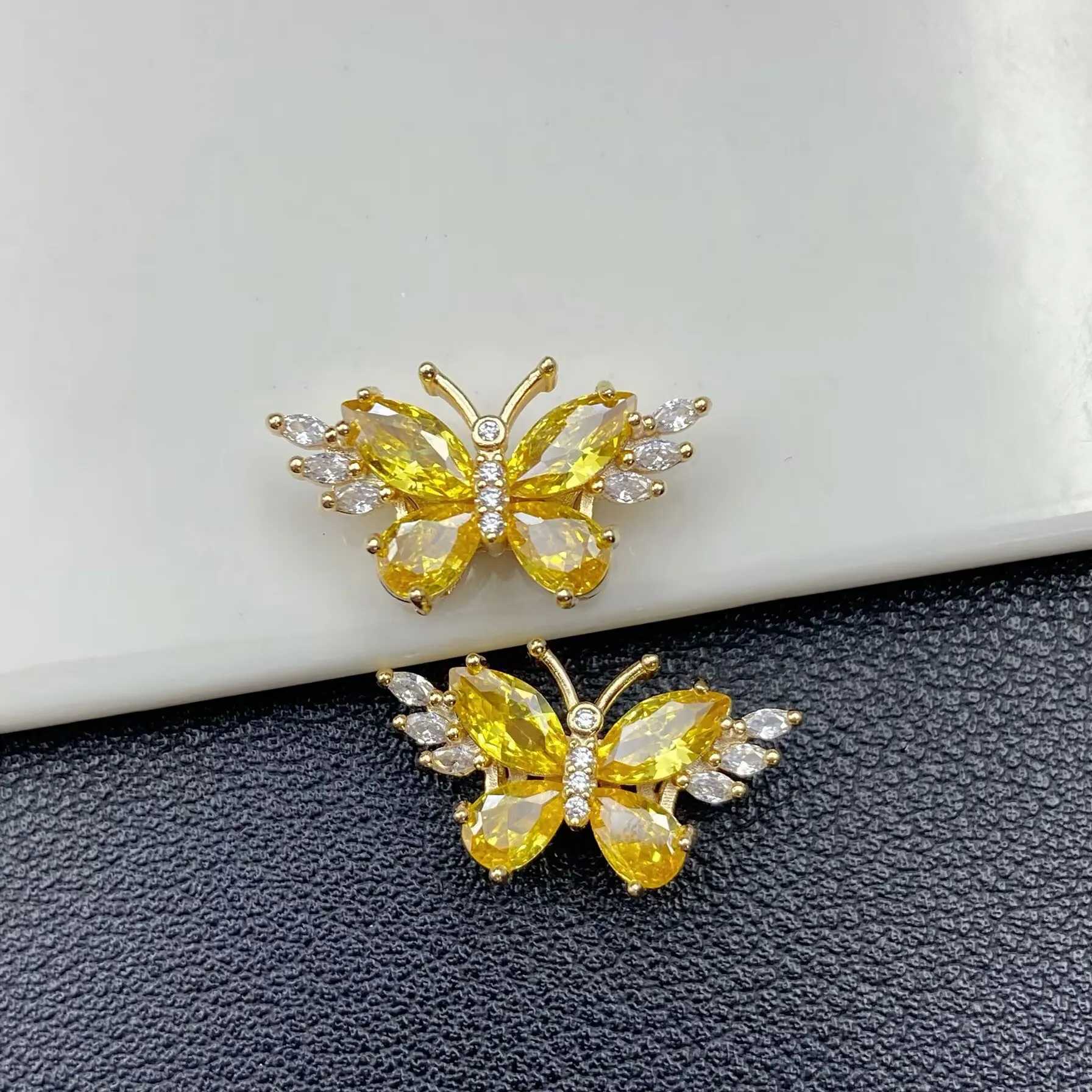 Gold Plated Zircon Butterfly Beaded Bracelet Material - Artistic Retro Chinese Style Jewelry Accessory