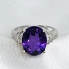 MeiBaPJ Natural Amethyst Gemstone Fashion Ellipse Simple Ring for Women Real 925 Sterling Silver Fine Charm Jewelry 1