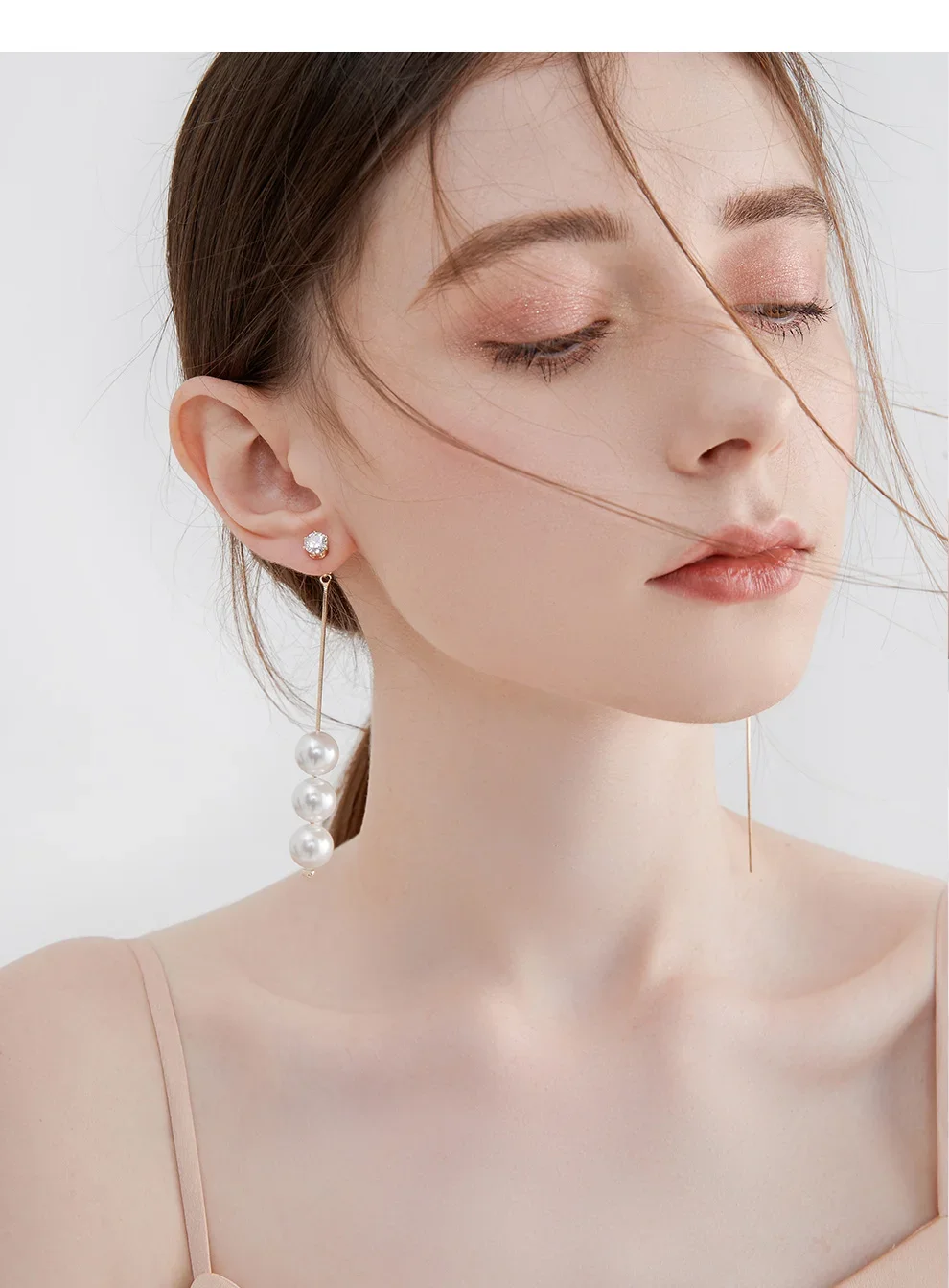 Long Imitation Pearl Earrings For Women 2024 Asymmetrical Tassel  Fashion Earring Jewelry Party Wedding Gifts