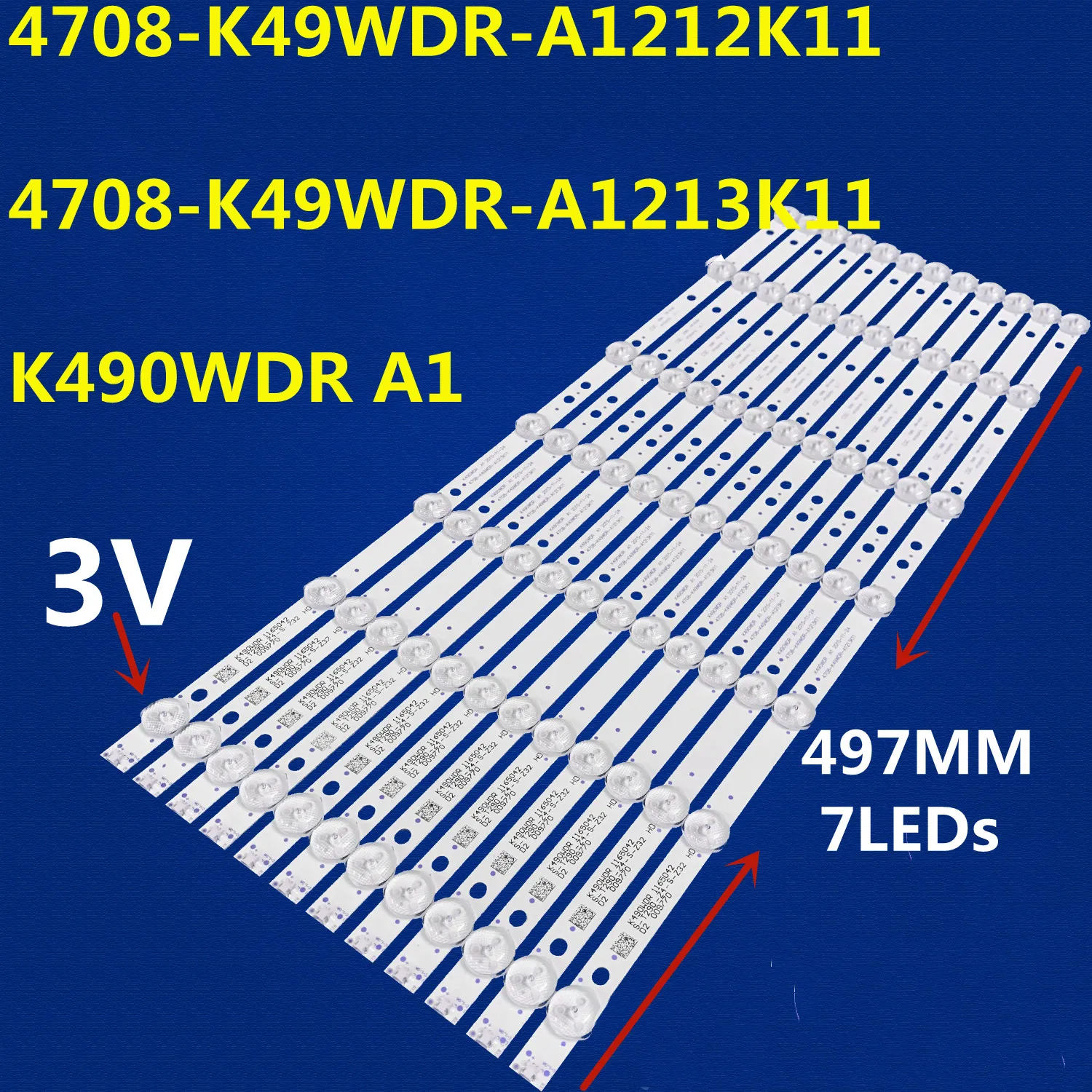 

12 шт., Светодиодная лента для подсветки 49L621U K490WDR A1 4708-K49WDR-A1212K11 4708-K49WDR-A1213K11