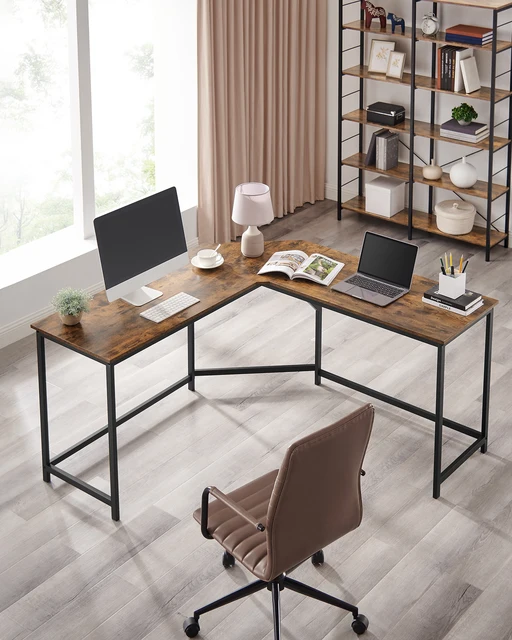 VASAGLE L-Shaped Desk, Gaming Desk, 149 x 149 x 76 cm, Corner Desk for Study, Home Office, Space-Saving, Easy Assembly