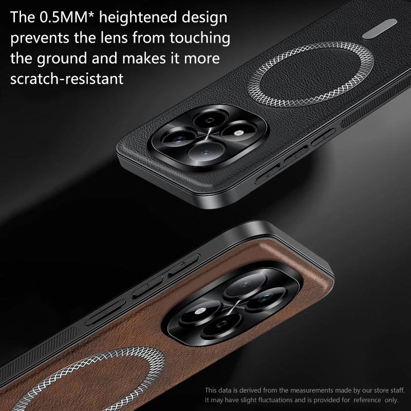 Magnetic Shockproof Leather Phone Case with Metal Camera Protector