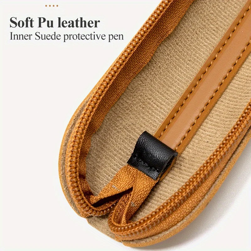 Sleek PU Leather Zippered Pencil Case and Stationery Holder