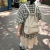 E8FB Trendy Canvas Drawstring Backpack Large Capacity School and Travel Bag for Teens and Adults Solid Color Daypack Book Bag 5