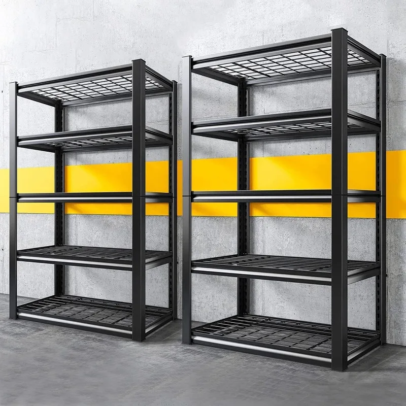 Garage Shelving Heavy Duty Load 2000Lbs Adjustable 5-Tier Garage Storage Shelves Heavy Duty Metal Shelving for Garage Storage seville classics ultradurable heavy duty nsf solid steel wire rack storage unit organizer for garage warehouse 5 tier shelving