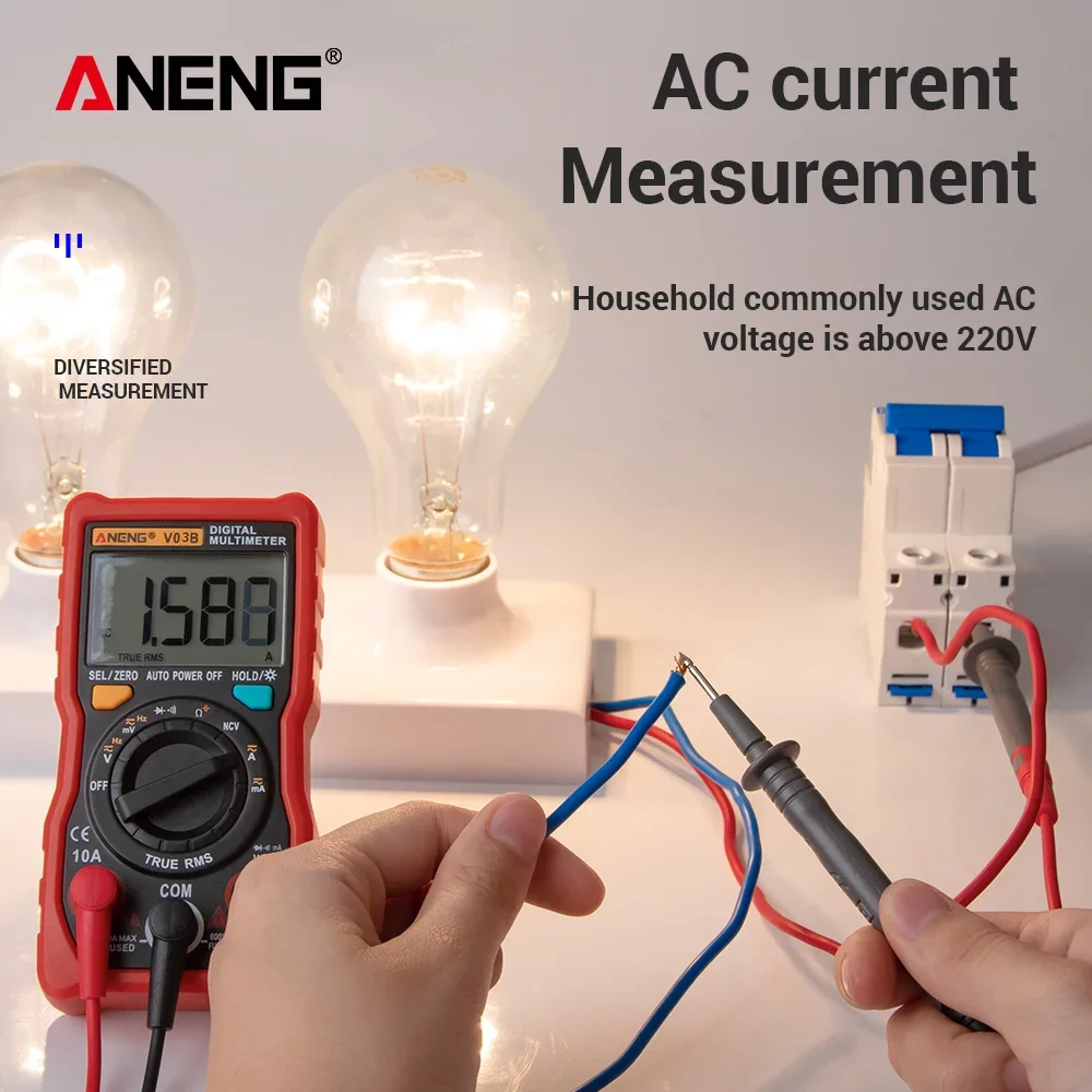 ANENG V03B True RMS Digital Professional Multimeter Tester 4000 Counts multimetro Meter Auto AC/DC Transistor Ampere Tester